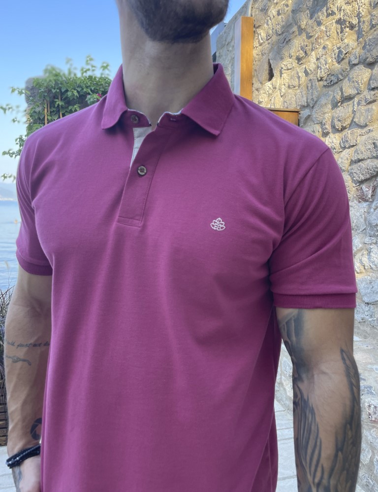 Everbest ανδρική κερασί πικέ Polo μπλούζα Plus Size 252834R φωτογραφία